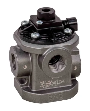 Poppet valve pneumatically controlled 3/2