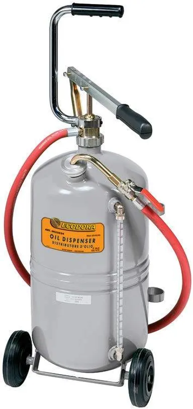 Oil filling device with hand pump