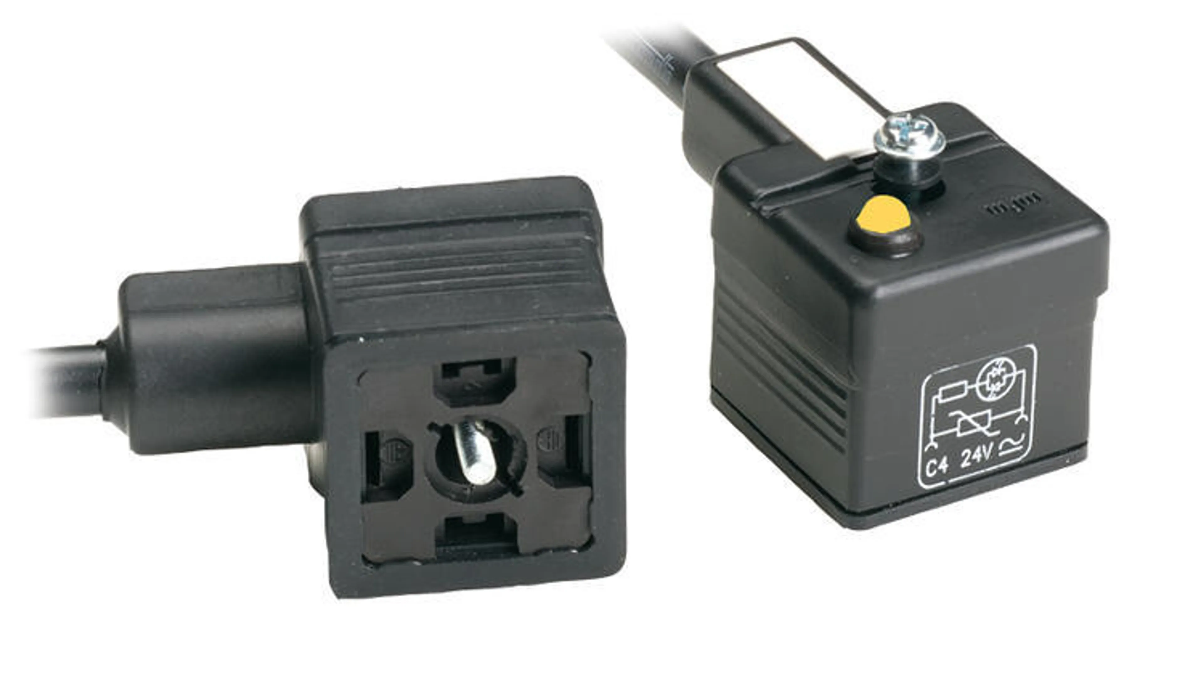 DIN 43650-A molded cable with led