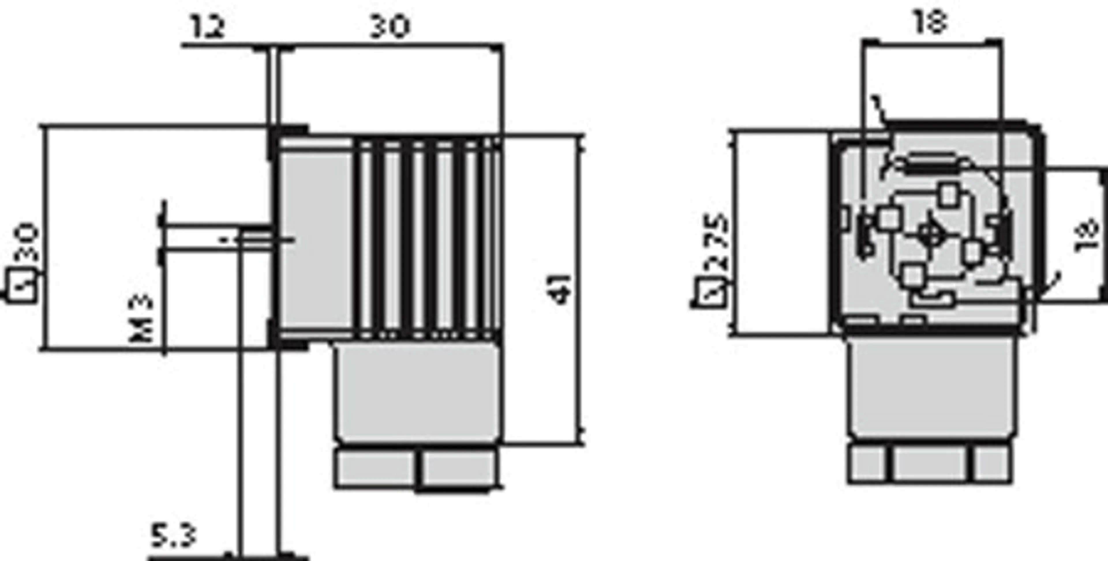 HC30 - DIN 43650-A connector with LED