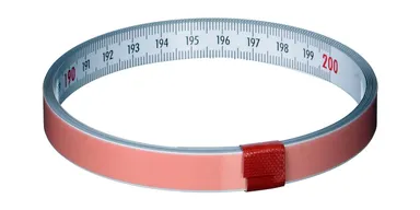 Adhesive hose measuring trough tape measure