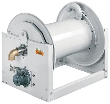 Hose reel with pneumatic motor