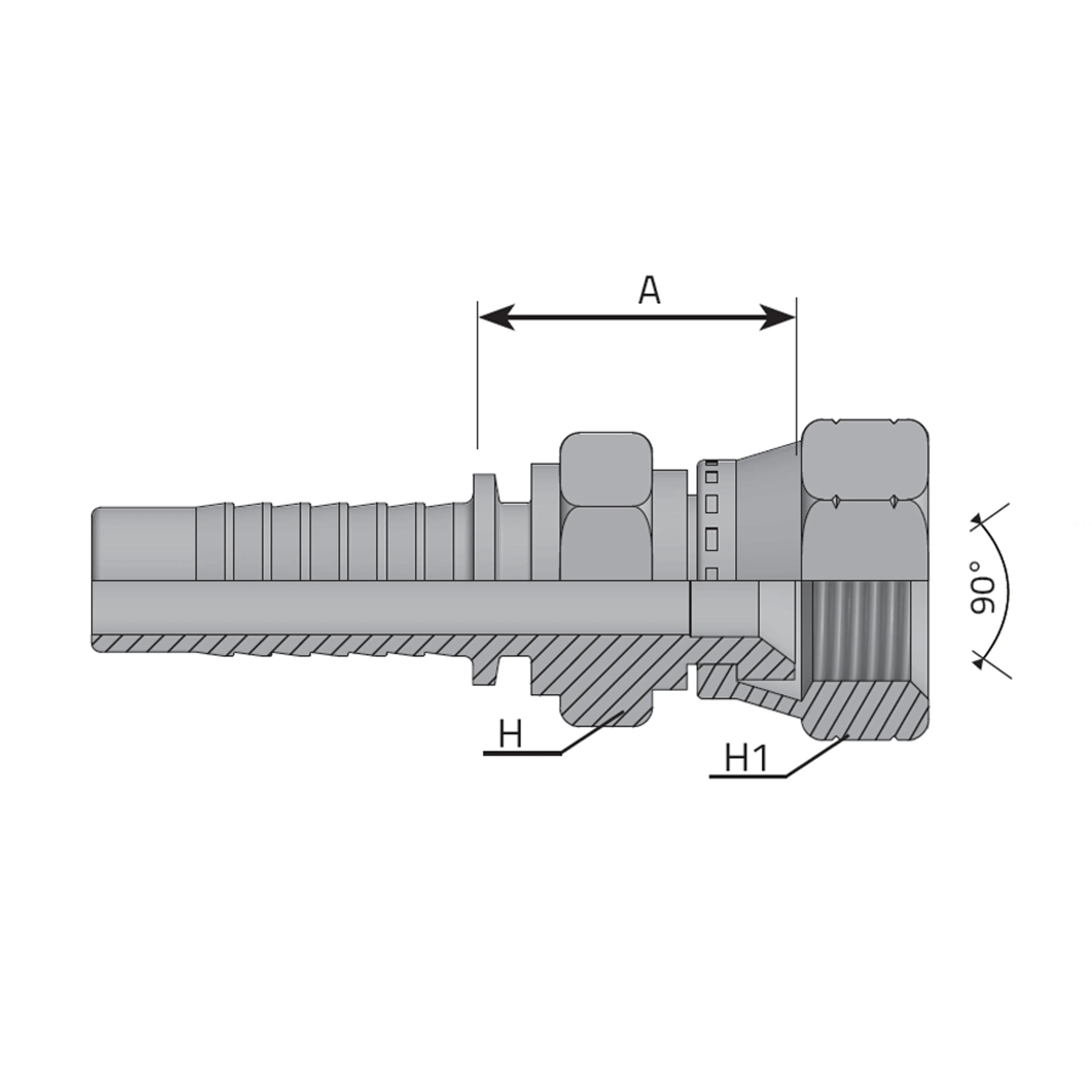P060 - SAE 45° invändig gänga
