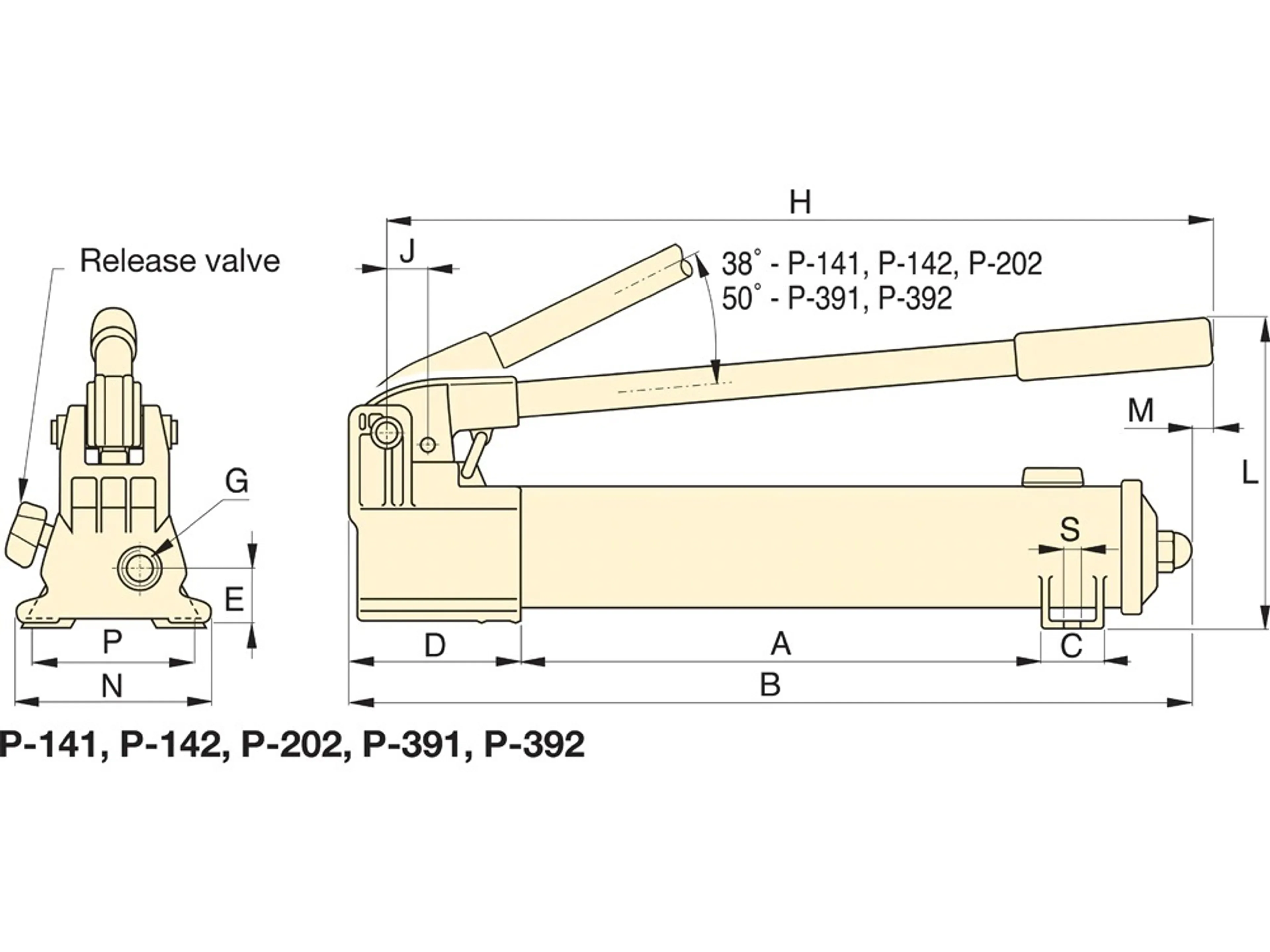 Lätt handpump i P-serien ENERPAC