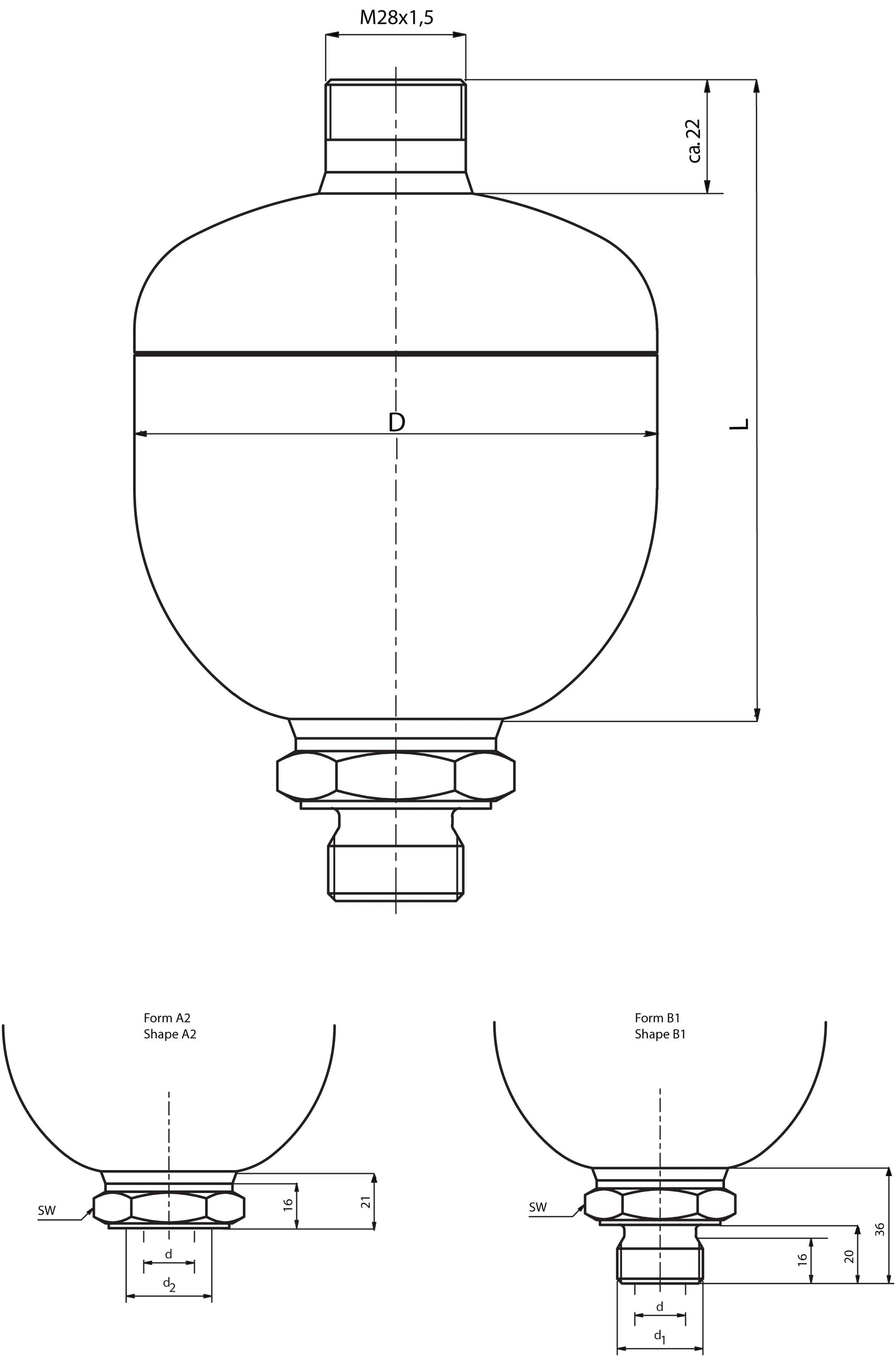 PAMS - Diaphragm accumulator 1/2” SK