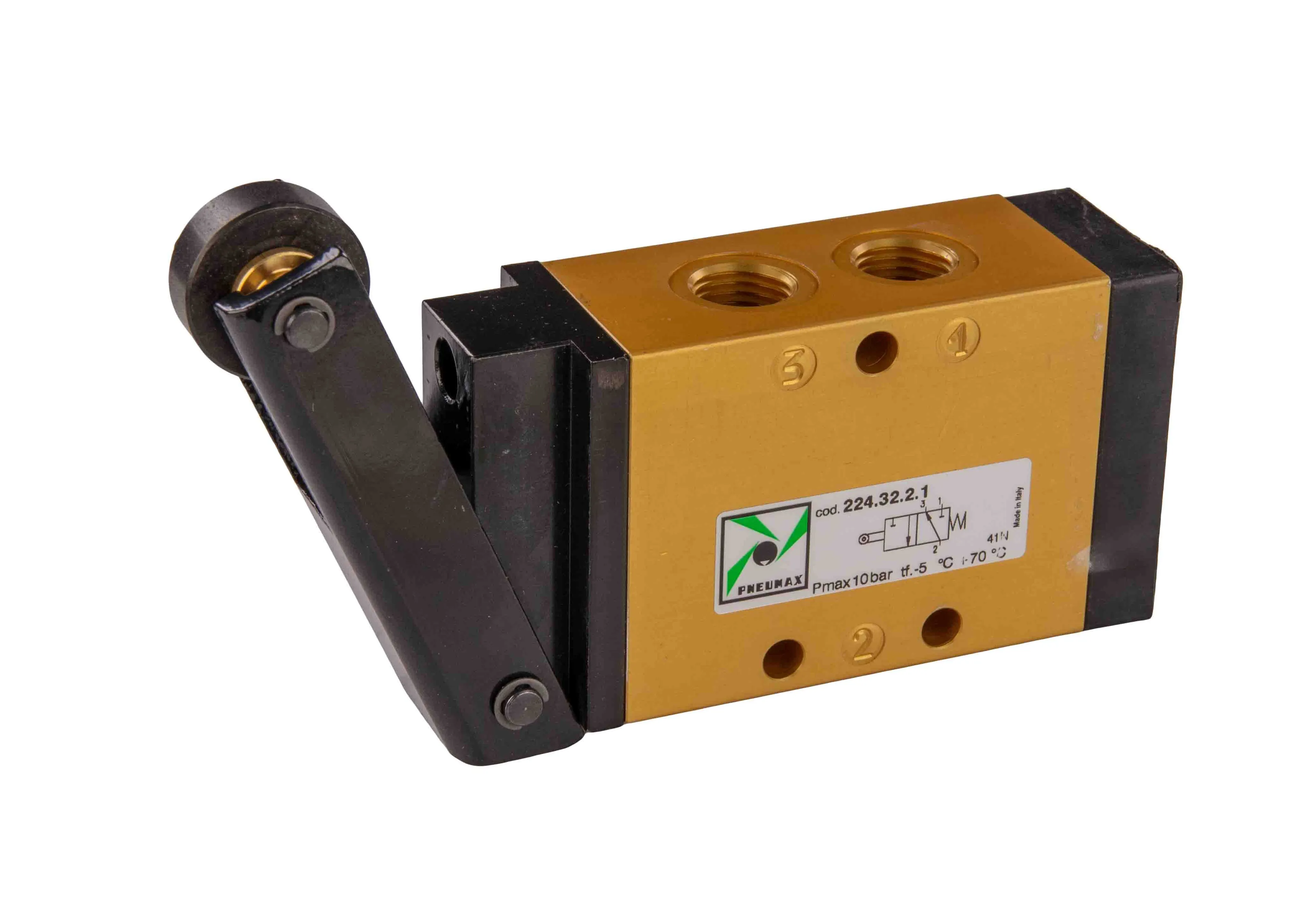 3/2-ventil rullmanövrerad med fjäderåterställning 1/4" Pneumax