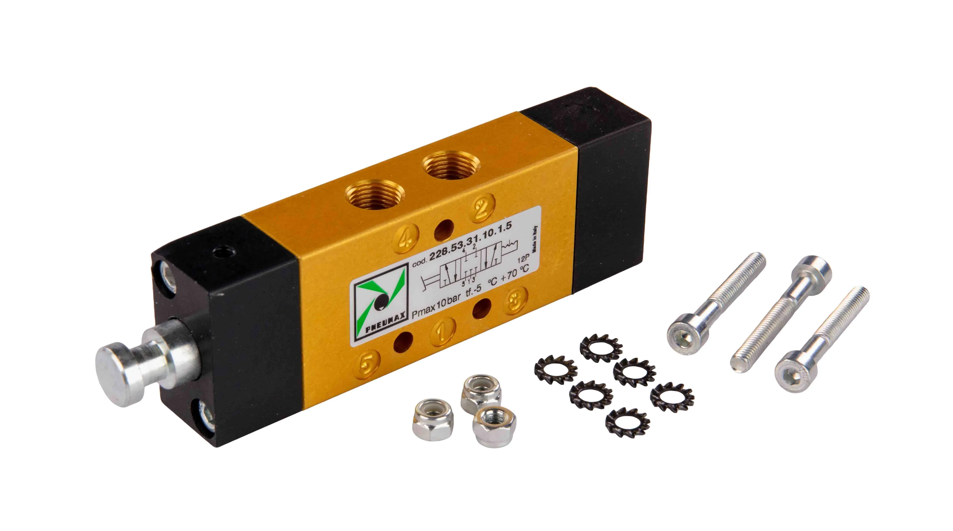 5/3 fotpedalventil 3-lägen Pneumax