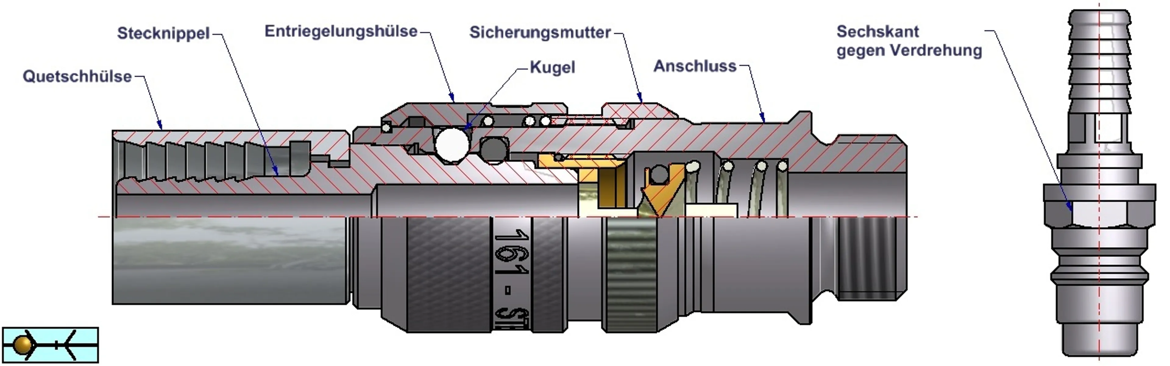 STEINCO 161 - Connector body with female thread