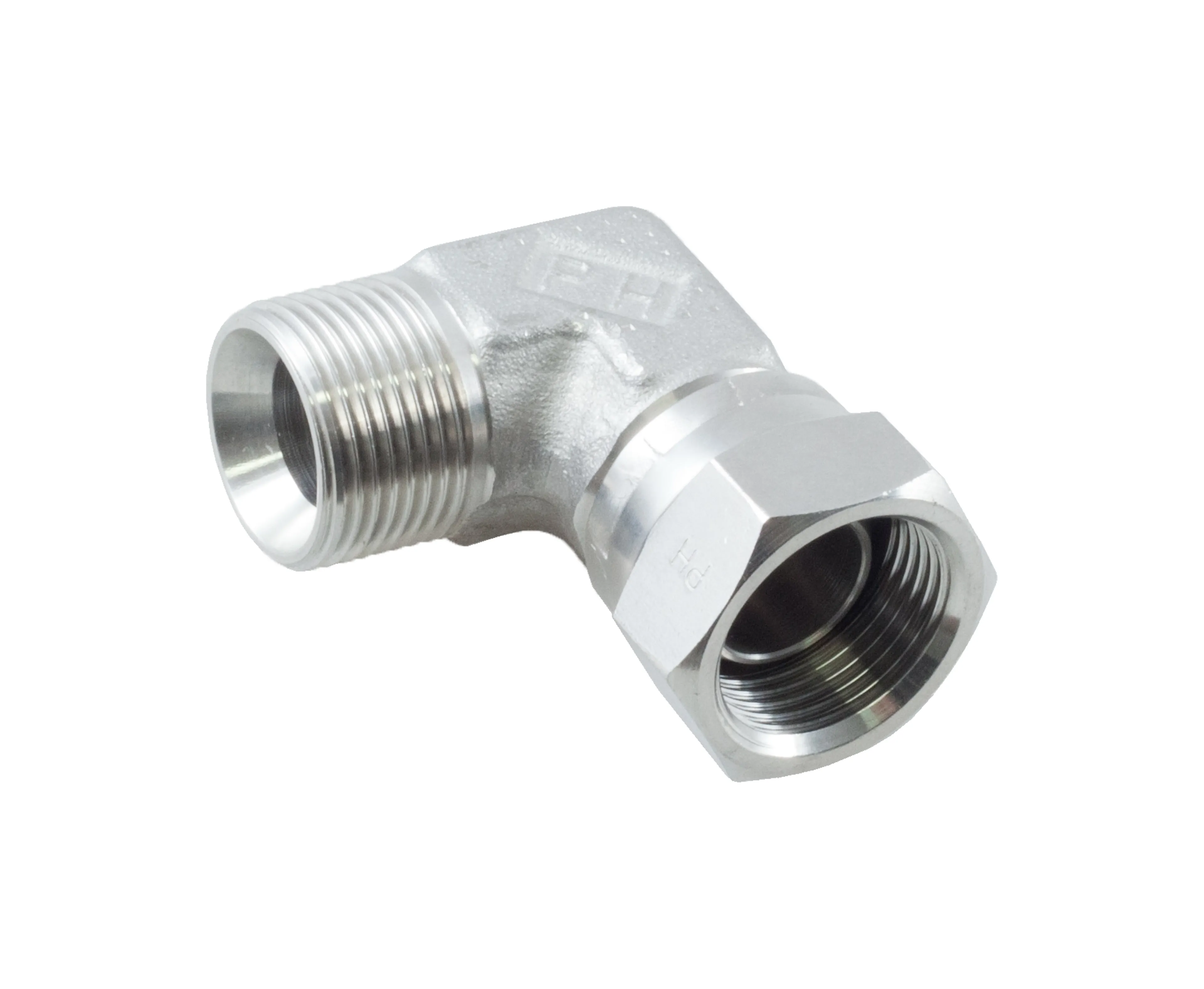 SS4510 - 90° vinkelnippel BSP utv. / inv. gänga syrafast