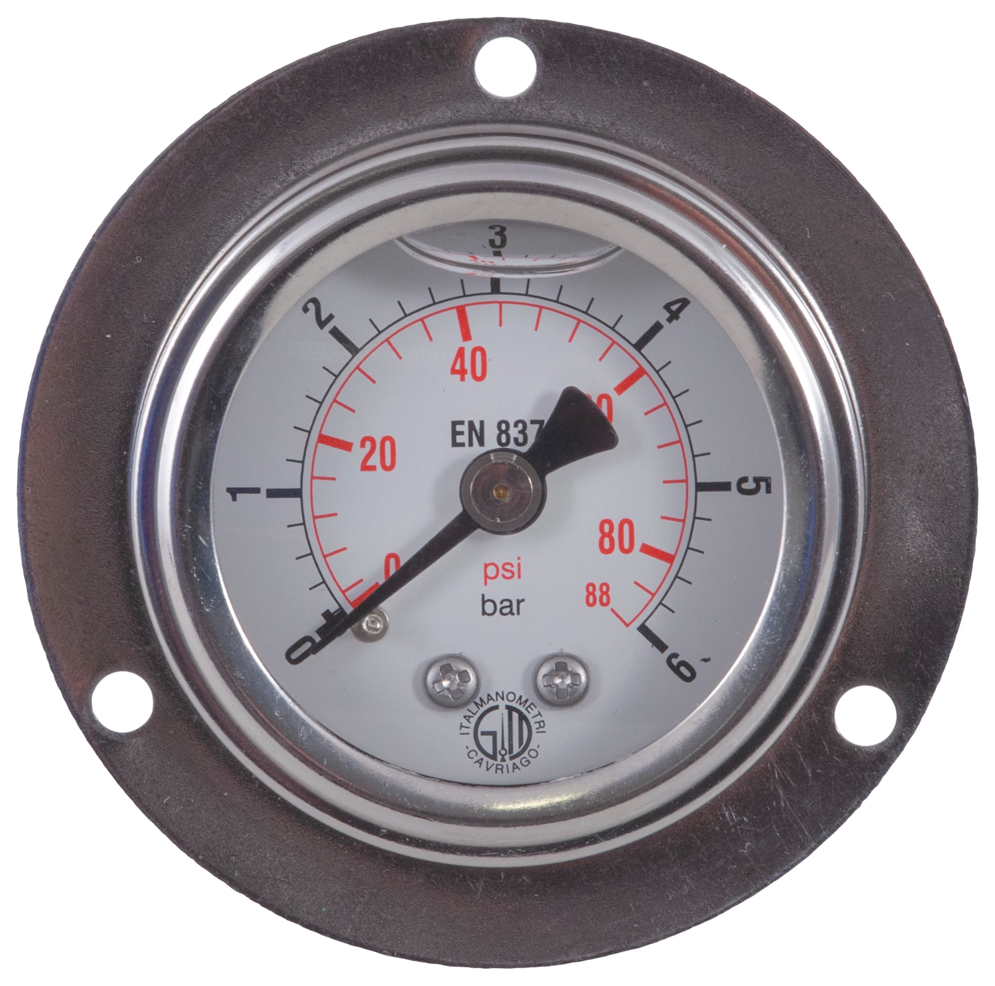 TG40 - Dämpad manometer med bakre montering Ø40mm