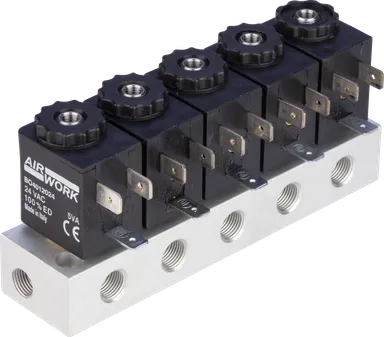 Valve manifold 2-10 valves 3/2 NC 24VDC