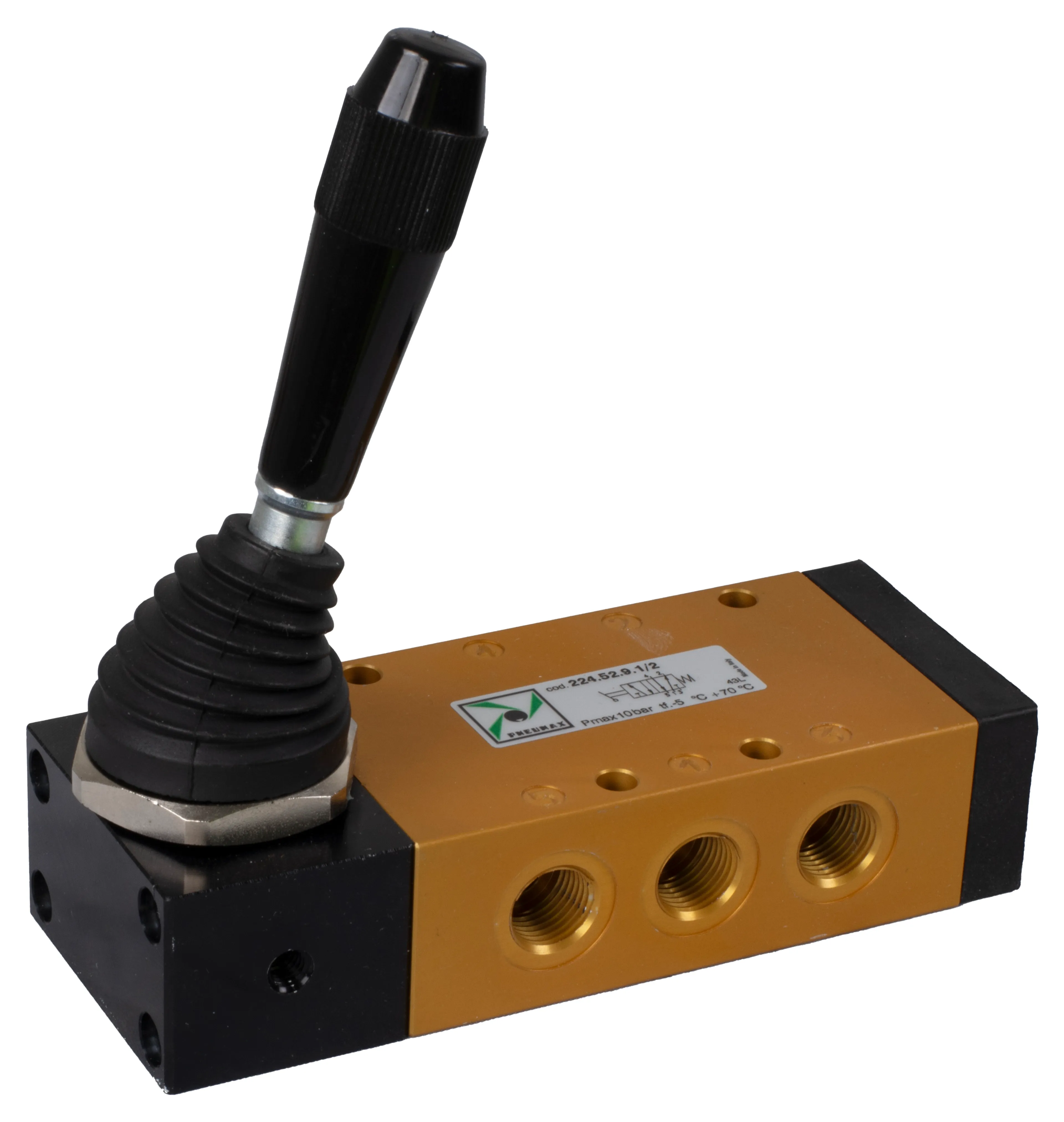 5/2-ventil spak 90° fjäderåterställd 1/4" Pneumax