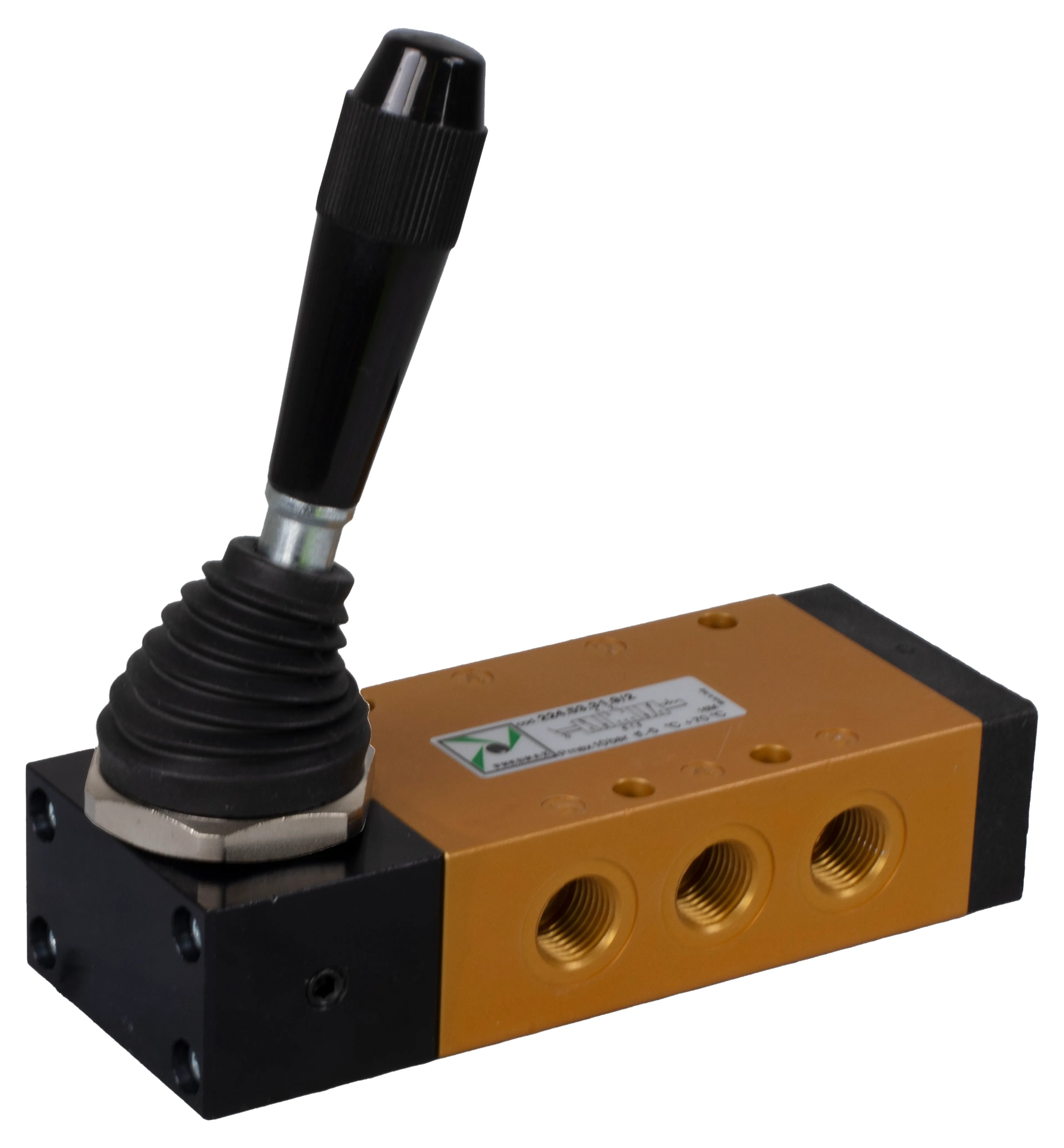 5/3-ventil med 90° spak 3 lägen 1/4" Pneumax