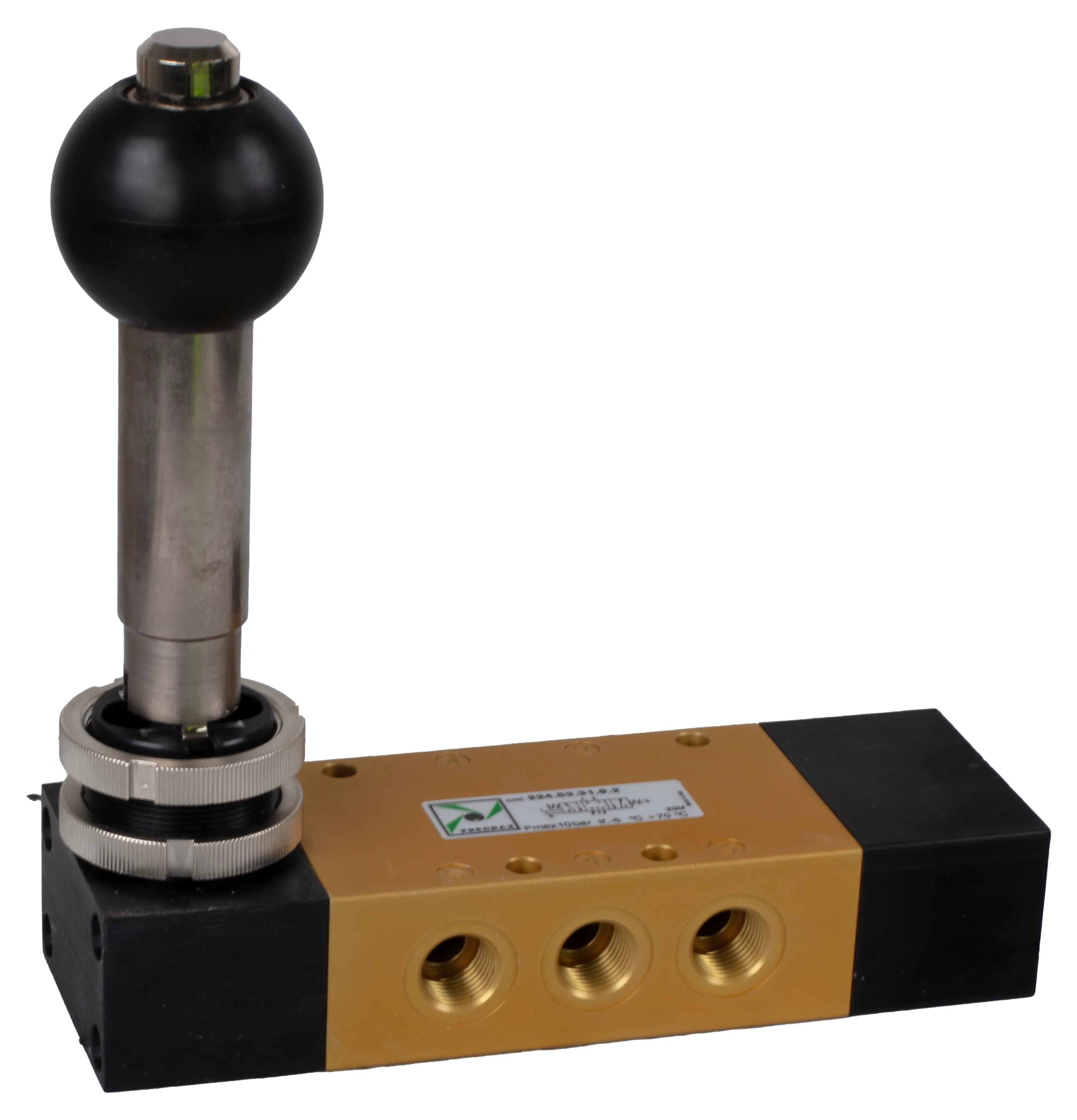5/3-ventil låsbar spak 90° 3-lägen 1/4" Pneumax