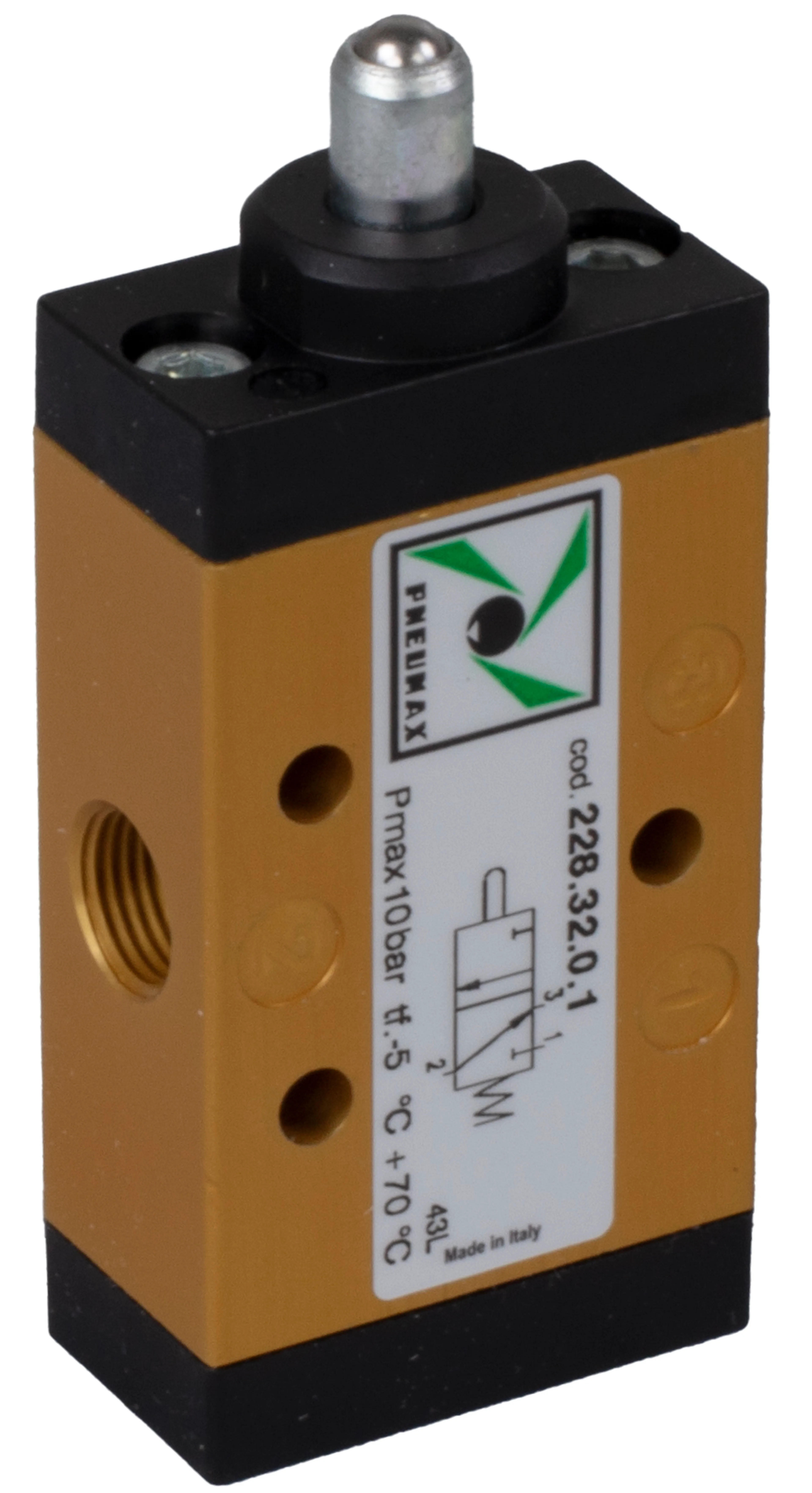 3/2-ventil kolv/fjäder 1/8" Pneumax