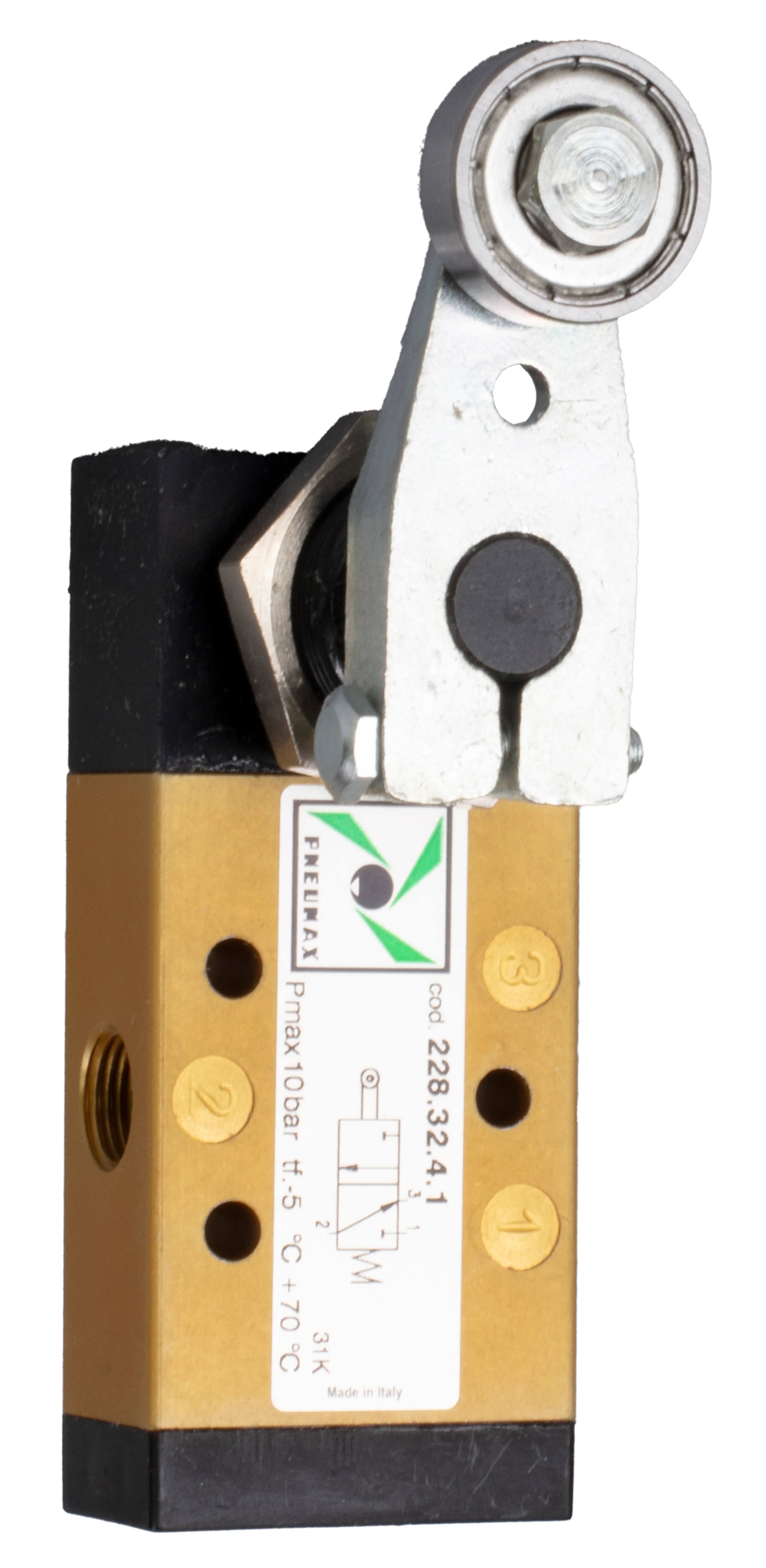 3/2-ventil dubbelriktad 120° rulle/fjäder 1/8"