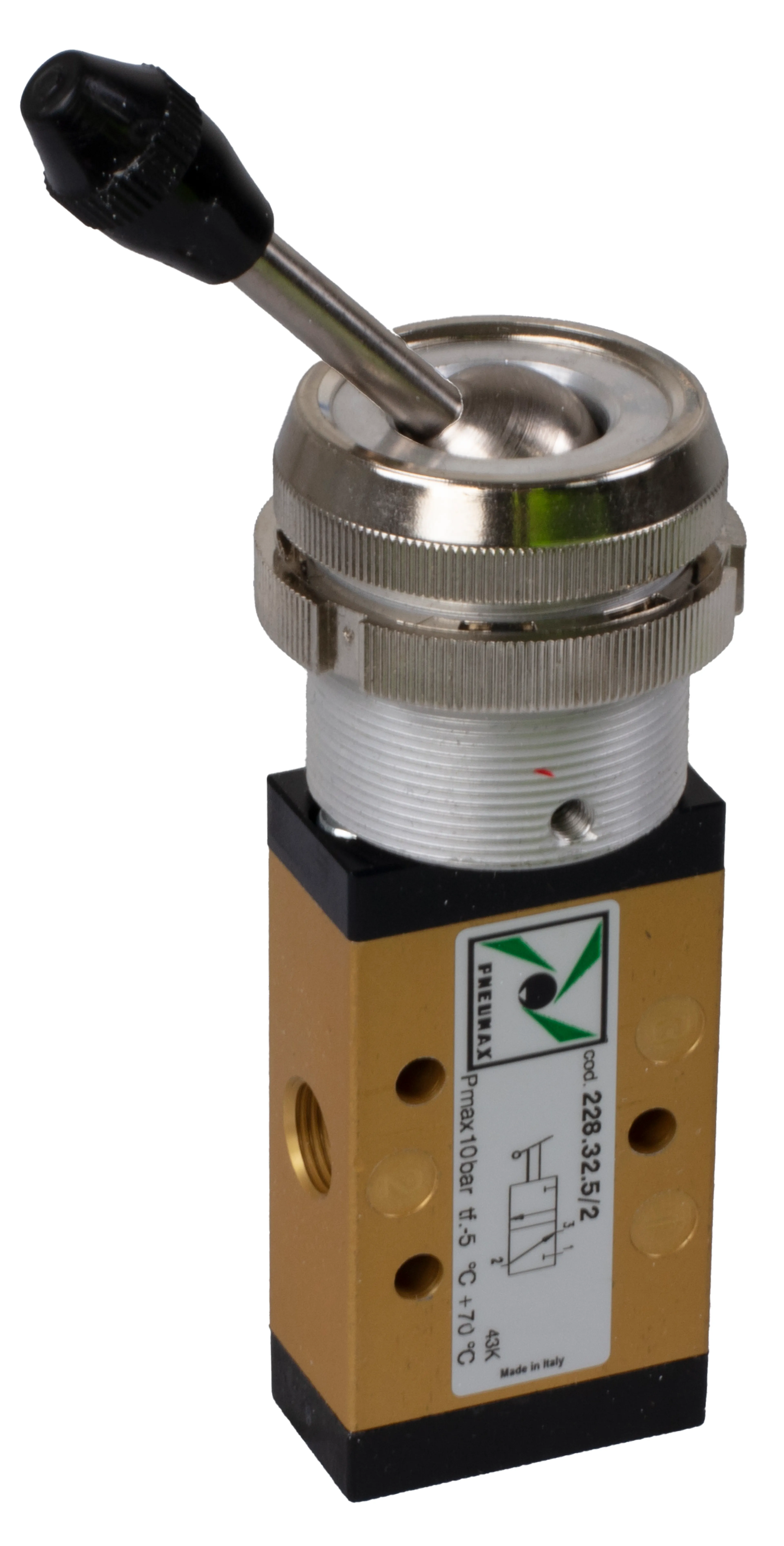 3/2-venttiili 2-asentoinen vipu paneelikiinnitteinen 1/8" Pneumax